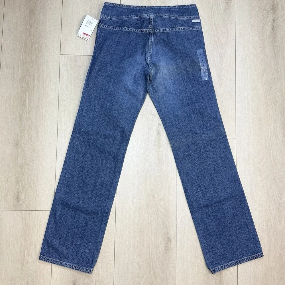 VTG/Y2K Calvin Klein Jeans Womens 2 Buckle Waist Bootcut Slub Denim NW ZDJC52579